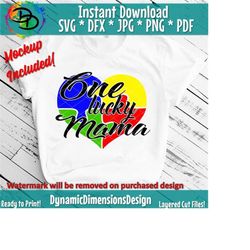 one lucky mama, autism puzzle svg, puzzle pieces svg, puzzle svg, autism awareness, autism svg, puzzle clipart, autism a