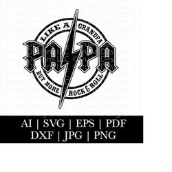 rock and roll papa svg, rock and roll grandpa png, rock guitar, music, papa rocks shirt, father&39s day tshirt png, fath
