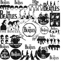 the beatles svg bundle, music svg svg, john lennon, music group svg, png, pdf, cut file for cricut, printable vector art