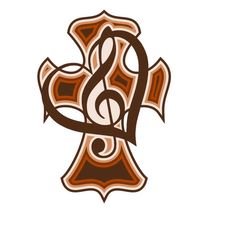 treble cleft heart cross 6 layer scroll saw musicians gift laser cnc pdf and svg file music diy gift