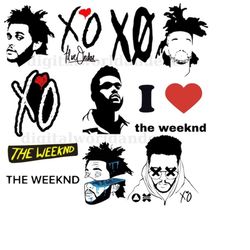 the weeknd svg - bundle clipart - xo - xoxo -  hip hop - rap - music svg - r&b - svg dxf eps pdf png