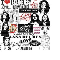 20 Lana Del Rey SVG Bundle, Lana Del Rey Vector, Svg-Png-Pdf, Music SVG, Cut File For Cricut, Digital Downloads, Clipart