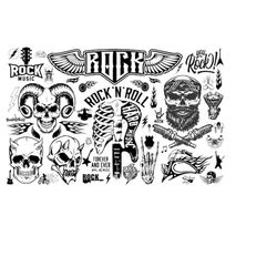 rock bundle svg, rock music svg, rock and roll bundle svg, rock flames svg, cricut cricut cut files, silhouette cut file
