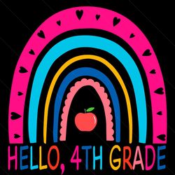 hello 4th grade rainbow svg