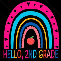 hello 2nd grade rainbow svg
