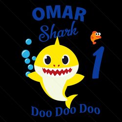 omar shark 1st birthday svg, birthday svg, baby shark svg, birthday shark svg, 1st birthday shark, kids birthday svg, 1s