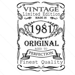 made in 1981 birthday vintage limited edition svg