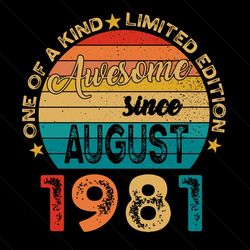 40th birthday men august 1981 limited edition svg