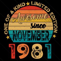 40th birthday men november 1981 limited edition svg