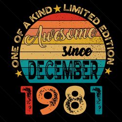 40th birthday men december 1981 limited edition svg