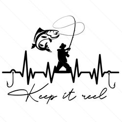 keep it reel fishing heartbeat svg