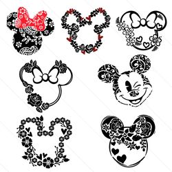 minnie mouse svg flower disney minnie floral svg mickey svg digital