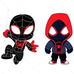 svg spiderman miles morales, into spider verse characters, marvel