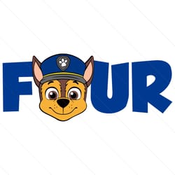 four chase head svg png dxf paw patrol birthday party 4 dog police