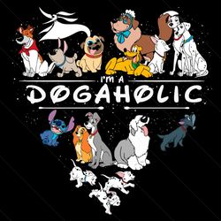 Heart Im A Dogaholic Sublimation Designs, Disney Png, Animal Clipart