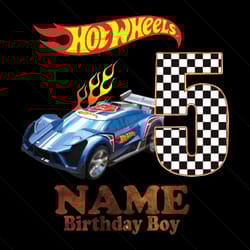 hot wheels birthday png, file with custom name and age, hot wheels