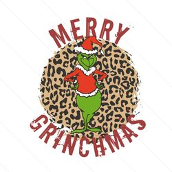 Merry Xmas Santa Grinch Leopard Plaid PNG