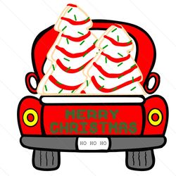 merry christmas tree cake truck little debbie svg