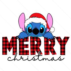 Merry Xmas Buffalo Disney Stitch Santa Hat SVG