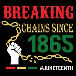 Breaking Chains Since 1865 Svg, Juneteenth Svg