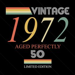 50th birthday aged perfectly gift svg, vintage 1972 svg