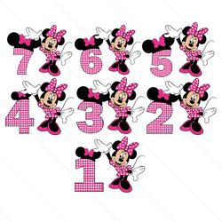 happy birthday family minnie mouse bundle svg, ,