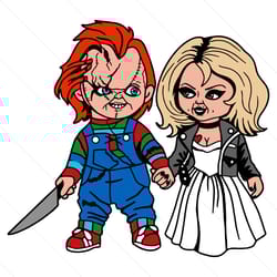 chucky and tiffany horror movie svg, halloween svg