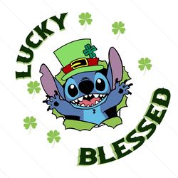 saint patricks day stitch lucky blessed svg