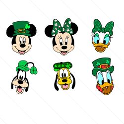 st patricks day mickey and friends face svg