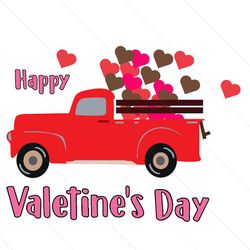 happy valentine's day truck hearts svg