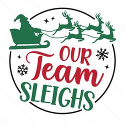 merry christmas sleighs reindeers team gift svg