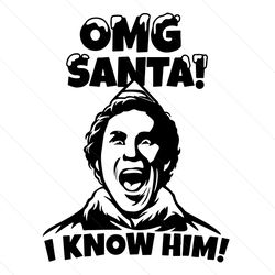 omg santa claus i know him christmas movie svg