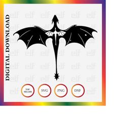 fourth wing dragon digital stencil svg