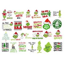 grinch svg bundle, merry grinchmas png, merry grinchmas svg, grinch bundle, grinch sublimation, grinch characters svg bu