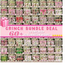 bundle 60 3d inflated christmas 20oz skinny tumbler png, christmas movies,pink christmas 3d puffy tumbler,stole christma