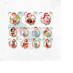 christmas princess flower png bundle, light, merry christmas, 2023 newyear, elsa frozen, magical castle princess tree pn