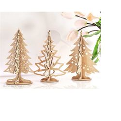 Standing Trees Laser cut Christmas Snowflake SVG Craft templates Cricut Glowforge Digital Download | SVG |078|