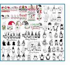 Christmas Gnome Bundle svg, 50 Gnomies svg, Christmas Cut File for cricut, Christmas Doodle, Gnomes Merry Christmas svg,