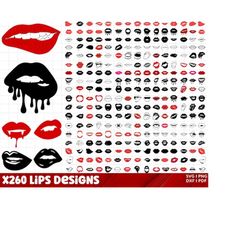 Lips SVG Bundle, Lips Png files for Cricut, Lipstick Svg files, Kiss Cut files for Cricut, Valentines Day SVG, Love Svg,