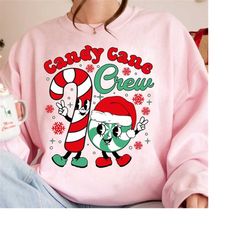 Candy Cane Crew Png, Retro Christmas Png, Candy Cane Png, Kids Christmas Crew Shirts, Retro Christmas Png, Sweet and Twi