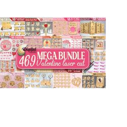 valentine&39s day laser cut mega bundle, 469 valentine lasercut deisgns, 3d laser cut svg, pop up card, wine box, photo