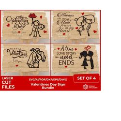 valentines day sign svg, couple laser cut file, valentines day shelf sign file, laser valentines day cut file, bundle g