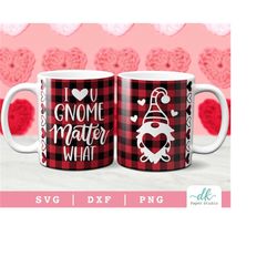 cricut mug press svg template for infusible ink sheet featuring a valentines day gnome mug wrap svg design