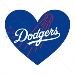 heart baseball vector la dodgers logo svg, happy sport svg