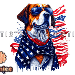 4th of july patriotic dog american flag design 05