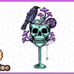 cocktail vintage skull sublimation design 130