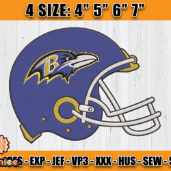 Ravens Embroidery, NFL Ravens Embroidery, NFL Machine Embroidery Digital, 4 sizes Machine Emb Files -14&vangg