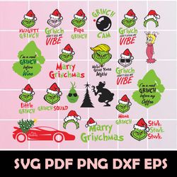 Grinch Christmas SVG, Grinch Christmas SVG Bundle, Grinch Christmas Clipart, Grinch Christmas Png, Grinch Christmas Eps
