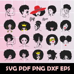 Afro Woman SVG , Afro Queen Svg, Afro Woman Clipart, Afro queen Clipart, Afro Woman Vector, Afro Queen Vector, Afro Svg