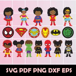 Afro Super Hero SVG, Little Super Hero Cut, Afro SuperHero Clipart, Afro SuperHero Vector, Afro SuperHero Eps, Afro Supe